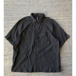 Lululemon Airing Easy Camp Collar Shirt Short Sleeve Size XL Black 50536